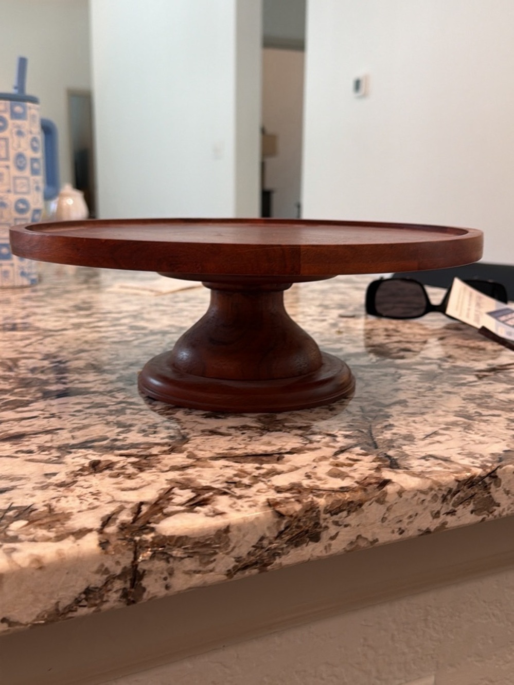 Threshold Arjun Wood Cake Stand in Warm Walnut